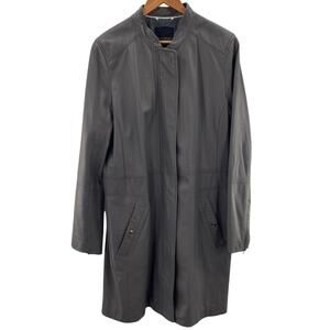 Banana Republic Soft Lamb Leather Longline Gray Sleek Leather Jacket Size XL